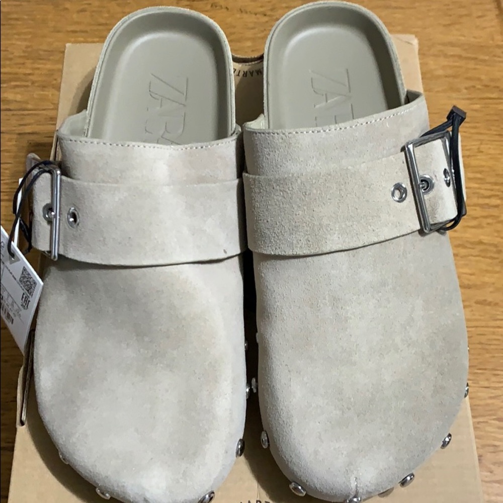 NWT Zara x Leather suede Slip-On size 7.5 Women